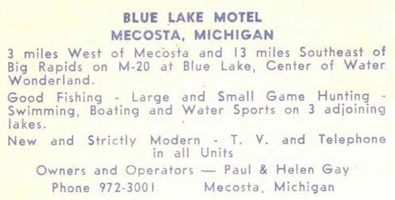 Blue Lake Motel - Vintage Postcard (newer photo)